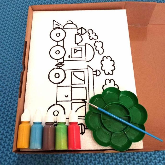 

paket mewarnai/melukis styrofoam ukuran 25x35 + dus box