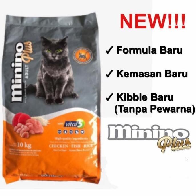 NEW Minino plus 10 Kg makanan kucing 10kg Freshpack no maxi