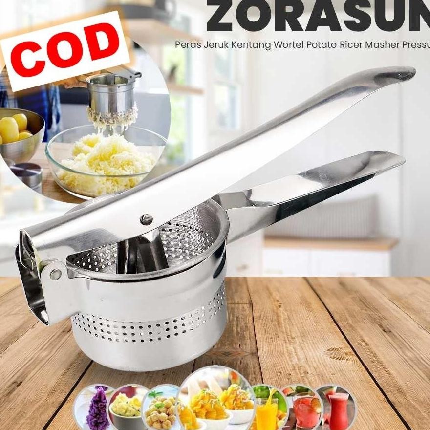 Alat Peras Jeruk Kentang Wortel Penghalus Kentang Pemeras Buah Penghancur Makanan Potato Masher Stai