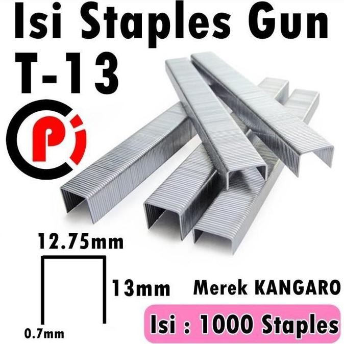 

Kangaro Staples Stapler Tembak Gun Tacker T13 12.75 X 13Mm Isi 1000