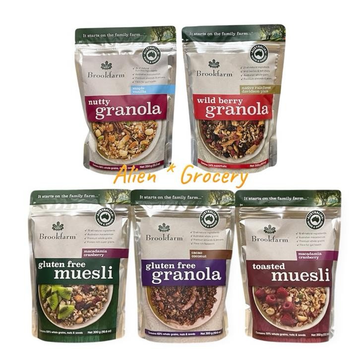 

Brookfarm Brook Farm Toasted Gluten Free Muesli Wild Berry Nutty Granola Cranberry Macadamia 350Gr