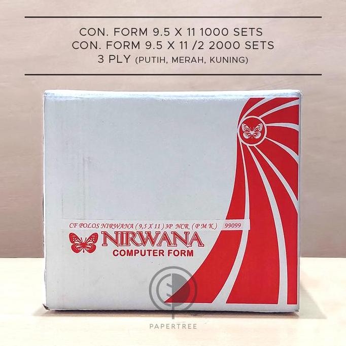 

NEW CONTINUOUS FORM NIRWANA 3 PLY 9.5 x 11 atau 9.5 x 11 /2 (bagi 2)