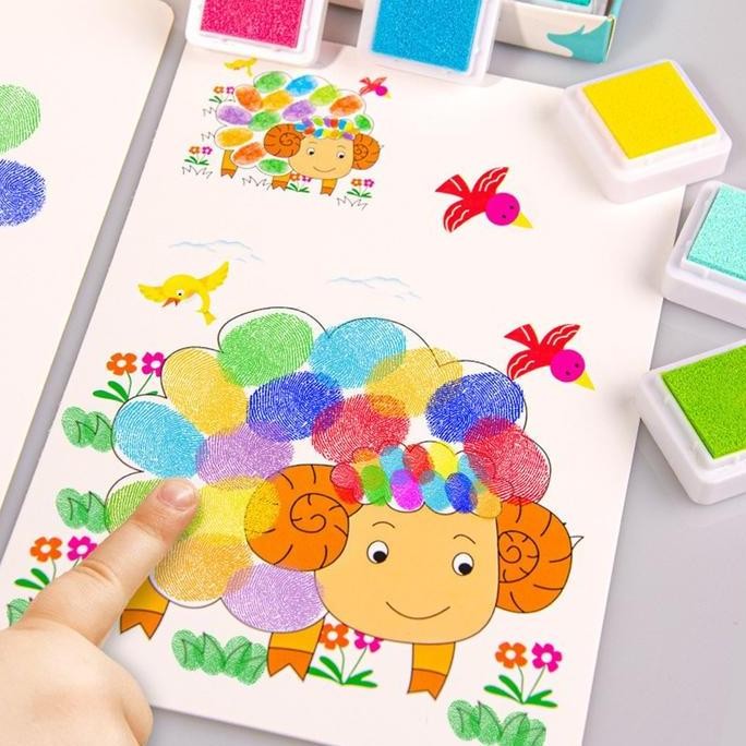 

Ready stock 24 Warna + 90 Page Finger Paint Art Box Set Prakarya Seni Mewarnai Dengan Jari Tangan Toys