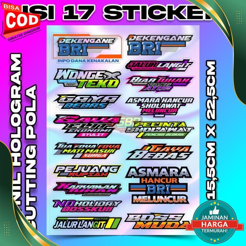 

-Clearance Sale- Stiker Vynil Hologram Sabilu Taubah Anti Air Dekengan Pusat St Isi 17 Stiker Ph96