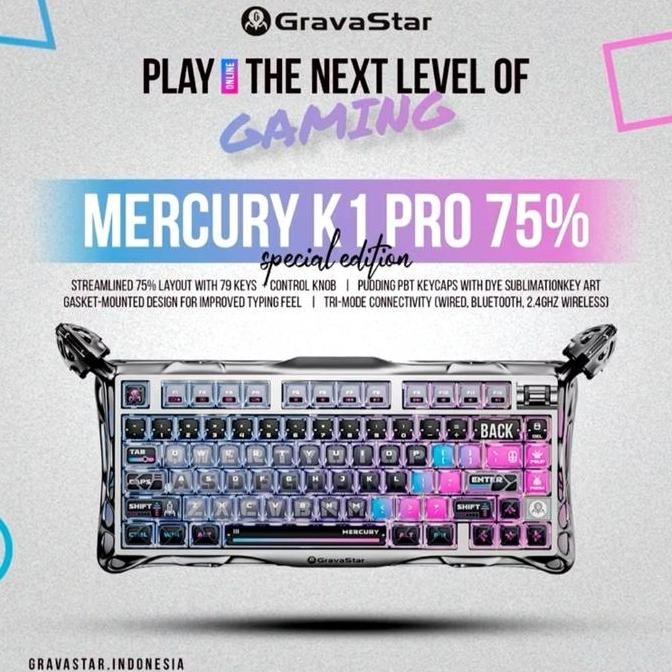 TERLARIS - GravaStar Mercury K1 Pro Wireless Mechanical Gaming Keyboard Special Edition Cyber Punk K