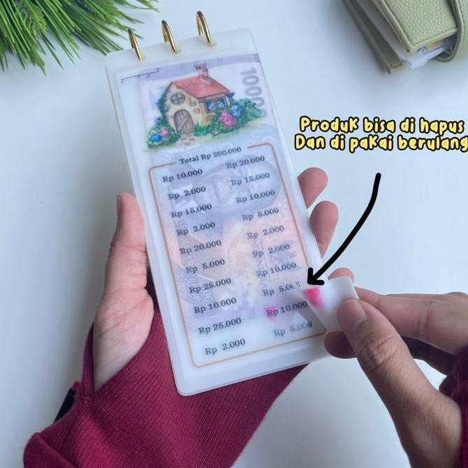 

TERLARIS - Saving challenge model mini book binder kecil Gold Paper Amplop Stationery