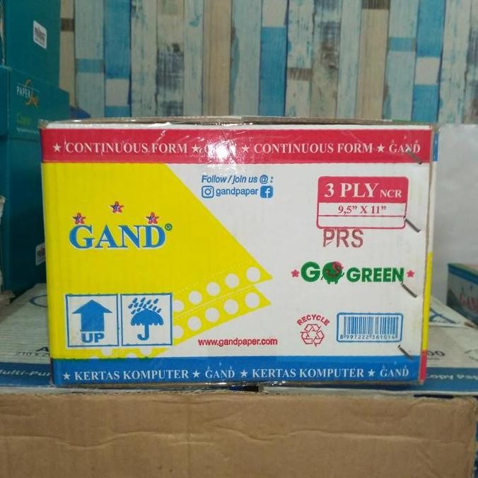 

BEBAS ONGKIR - Gand Continuous Form/Kertas Komputer 9,5 x 11" 3 ply bagi 2 (PMK).