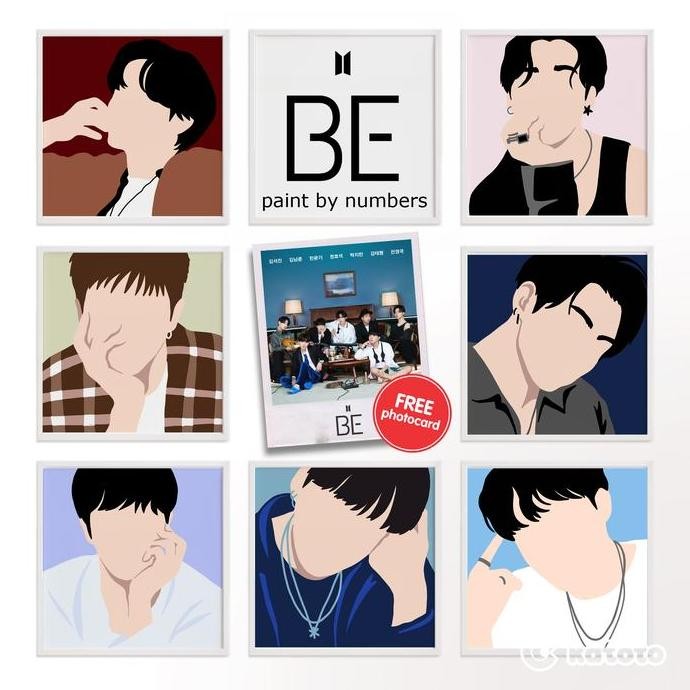 

PAINT BY NUMBERS. BTS ALBUM BE PAINTING KIT PAKET MELUKIS BTS