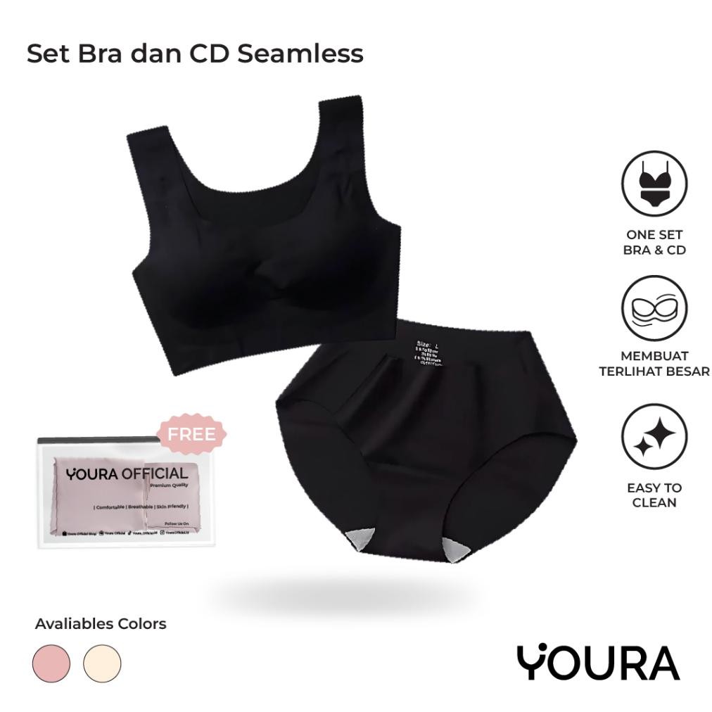 Set Bra Dan CD Seamless / Set Olahraga Push Up Bra Full Cup / Set Pakaian Dalam Wanita Seamless
