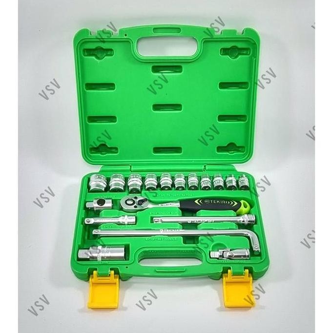 Tekiro Kunci Sok Set 18Pc 3/8" 6-22Mm Kunci Sok Set Tekiro
