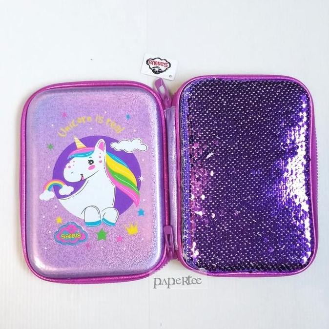 

Kotak Pensil Smiggle Sequin Merk Sansan Wawa Hologram