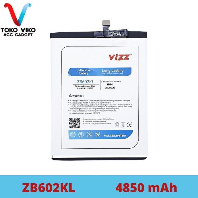 Baterai Vizz Zb602Kl For Asus Zenfone Max Pro M1/M2 C11P1706 Baterai Original Vizz