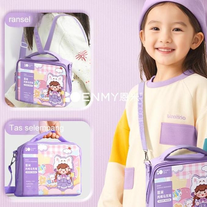 

ENMY Set Marker Akrylic Tas Penyimpanan, Tahan Air Untuk Hadiah, Mewarnai Batu, Kanvas, Keramik