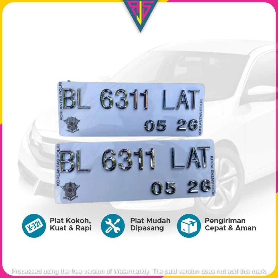 Plat Nomor Motor Timbul Diamond Chrome
