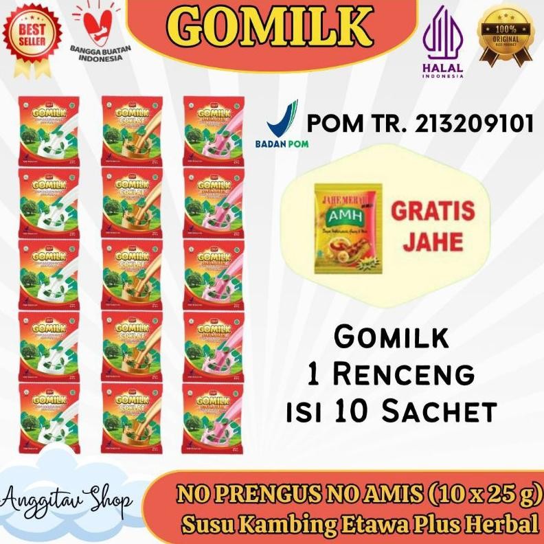 

Susu GOMILK SACHET 1 Renceng 1025g Susu Etawa plus Herbal Nugi