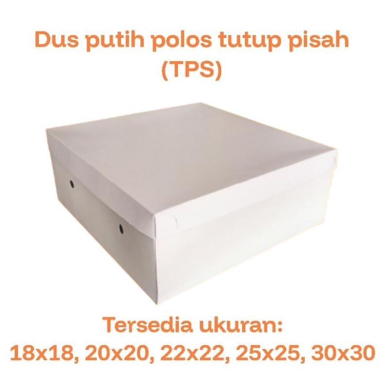 

Dus nasi 18X18/ 20X20/ 22x22 / 25x25 / 30x30 polos model tutup pisah (TPS) isi 25pcs Nugi