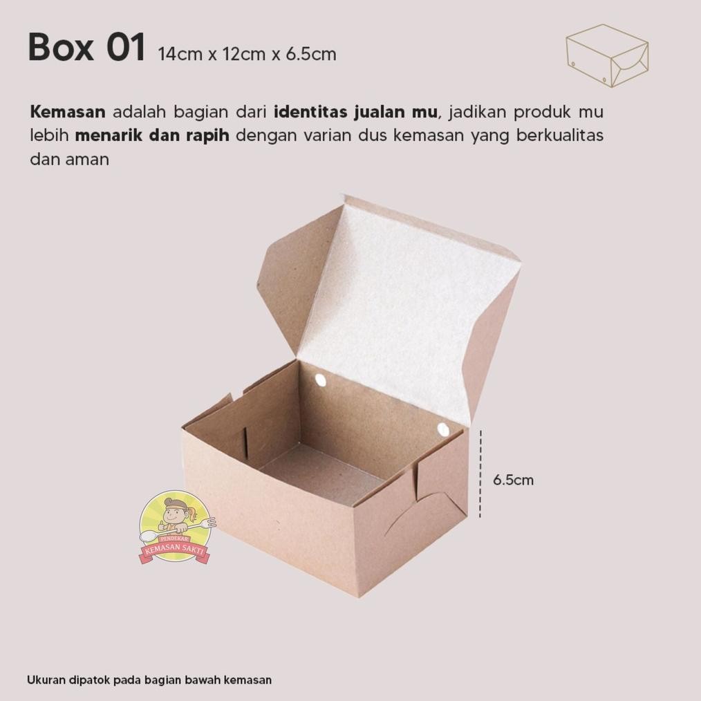 

Box Kraft Snack 14 x 12 LAMINASI / Dus Snack / Kotak Makan Take Away Nugi
