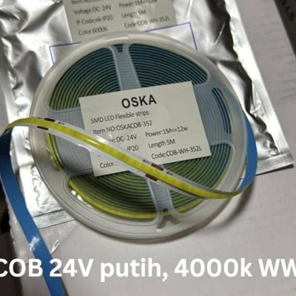 OSKA Led strip light Cob dotless 24V 5M 352Led 3000k 4000k 6000k