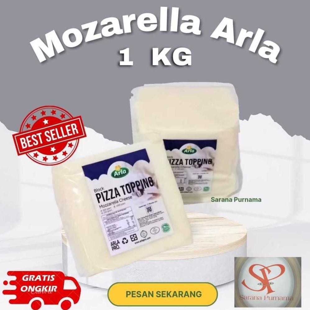

Keju Mozarella Arla 1 kg (Halal) Nugi