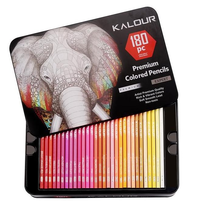

KALOUR 180Pcs Oil Colored Pencils Set Professional Drawing Color Pencil For Artist Coloring Sketch Art Supplies
