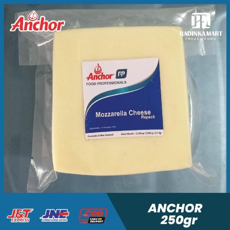 

Keju Anchor Mozzarella Repack 250gr/Anchor reapack mozzarella cheese 250g - keju anchor mozzarella topping exp terbaru Nugi