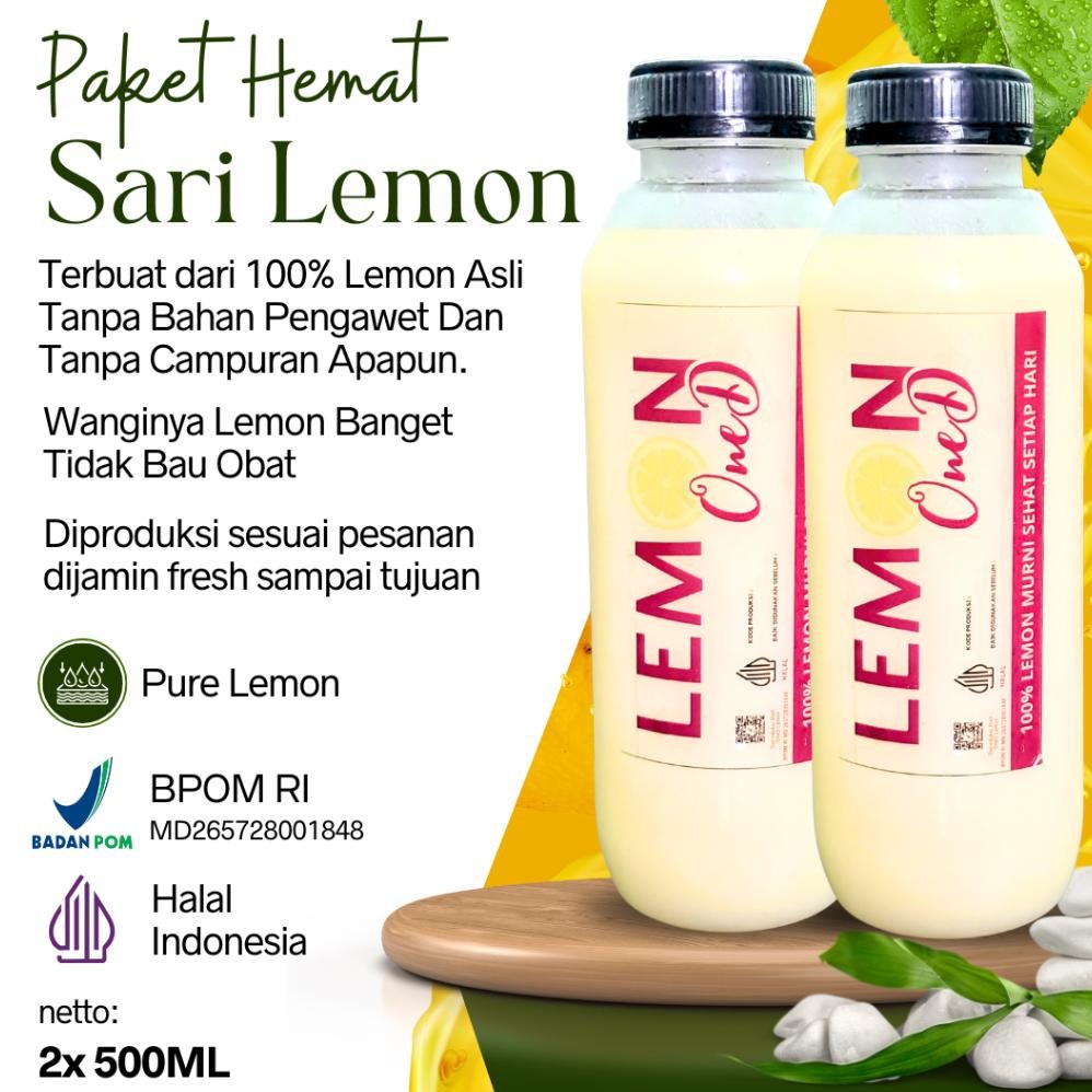 

PAKET 2 BOTOL Sari Lemon 500ML Murni Alami 100% Untuk Detoks Dan Diet Nugi