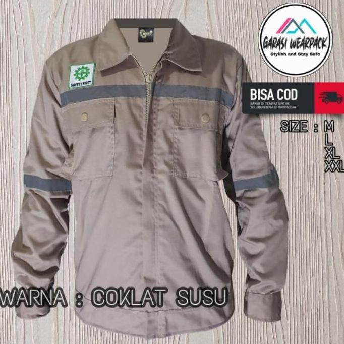 Baju wearpack Safety JUMBO/APD K3/pakaian kerja/Coklat susu