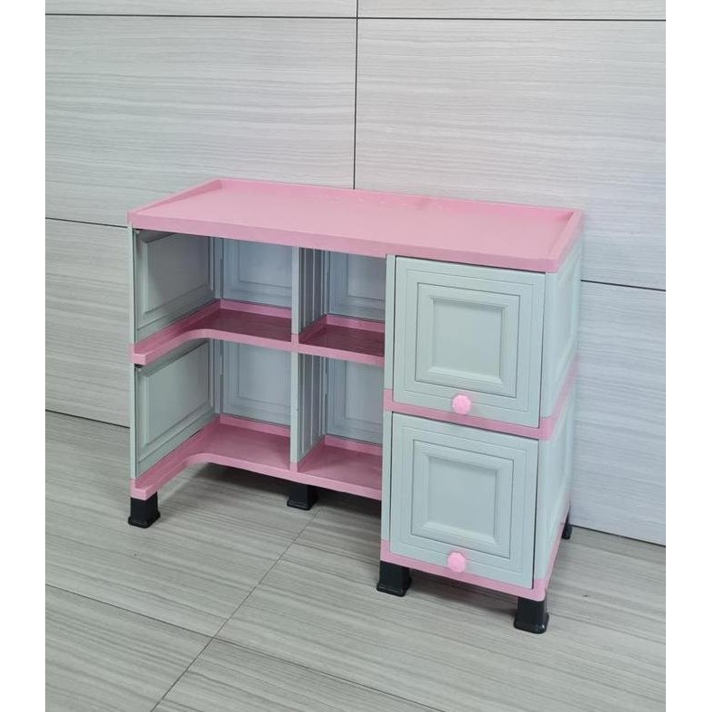 MEJA TULIS CLUB SOHO MEJA BELAJAR ANAK PINK MINIMALIS PUTIH