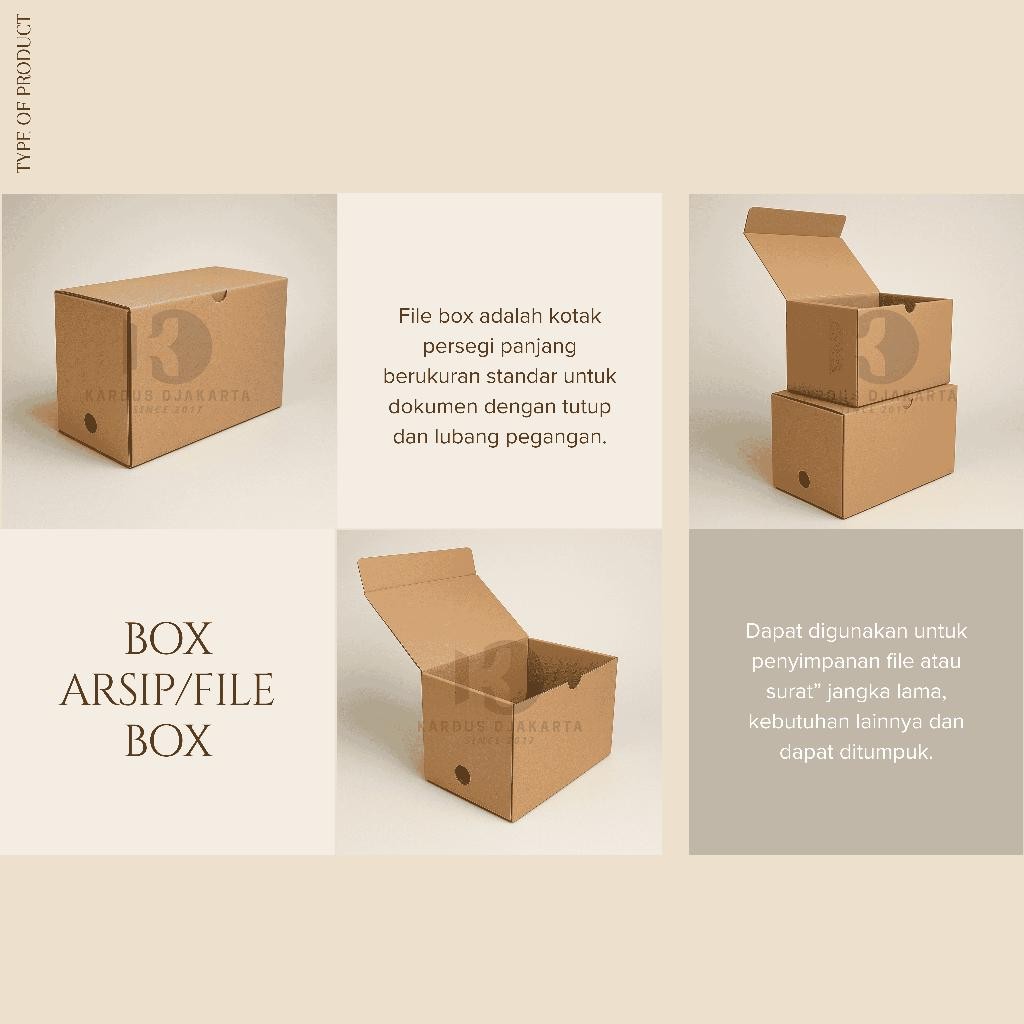 

Bis Kardus Arsip / Box File / Kotak Arsip 38X27X30 Cm
