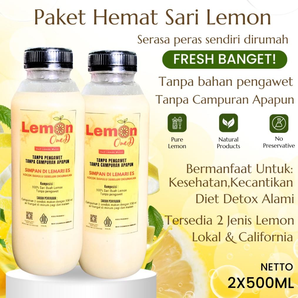 

YOU PAKET 2 BOTOL Sari Lemon 500ML Murni Asli 100% Fresh Alami Untuk Diet Dan Detoks Nugi