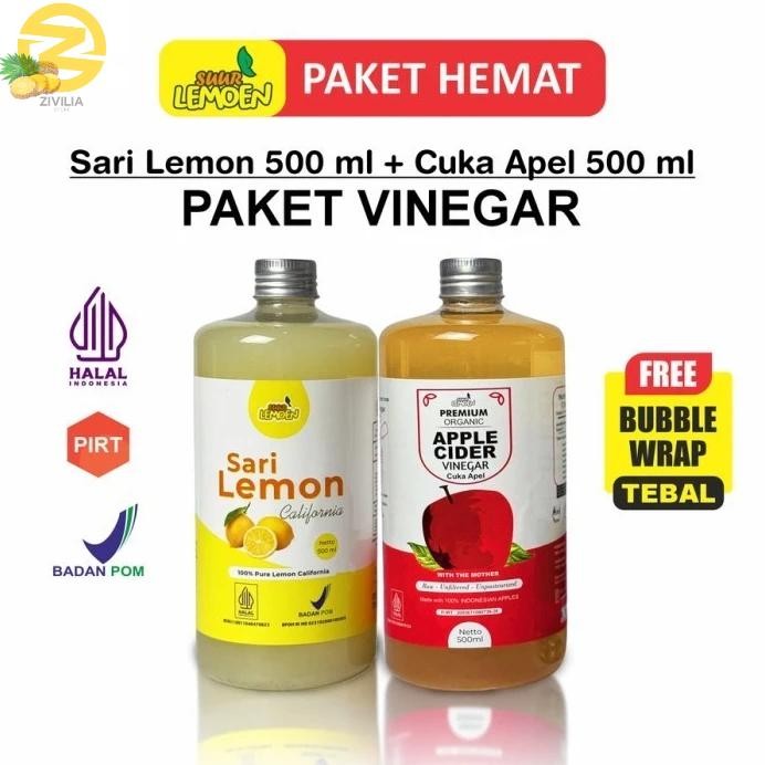 

Cuka Apel + Sari Lemon 500ml+500ml Paket 1 Liter By Suur Lemoen ID Nugi