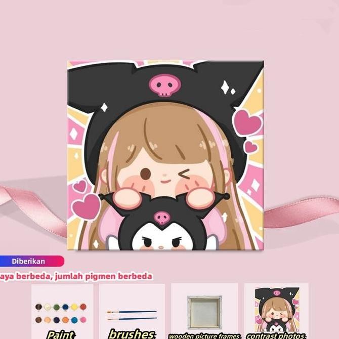 

DDM YKO Paint By Number 20x20 Kartun DIY Painting Kit Canvas Paint By Number Kit Digital Melukis Mewarnai Kanvas Nomor Prakarya Anak Kit 1Set Kanvas Lukis Painting Anak