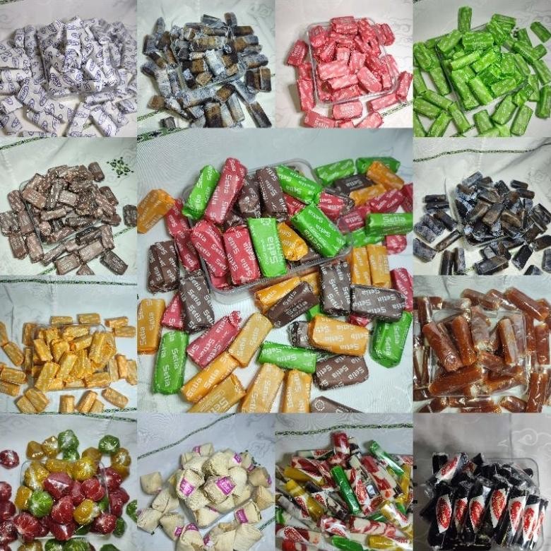 

Dodol Garut Campur mix varian rasa campur banyak rasa kemasan 1kg oleh oleh khas garut zebra original ketan hitam buah sirsak wajit kacang Nugi