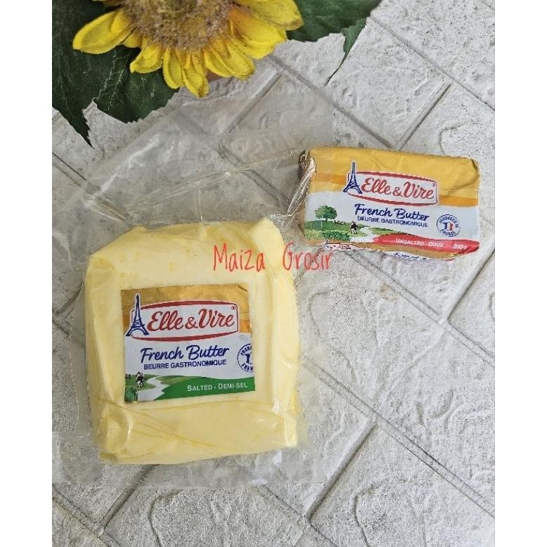 

Butter Elle & Vire Gold Unsalted / Salted kemasan repack 500gr Nugi