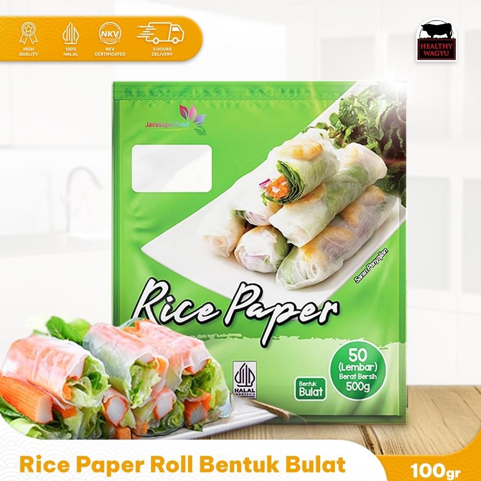 

Rice Paper Roll Java Super Food Bulat 20 lembar / Kulit Lumpia Healthy Wagyu Nugi
