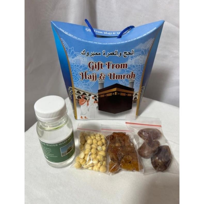 

oleh oleh haji dan umroh Paket Tas Jingjing 50pcs Lengkap( air zam zam 80ml Ful) Nugi