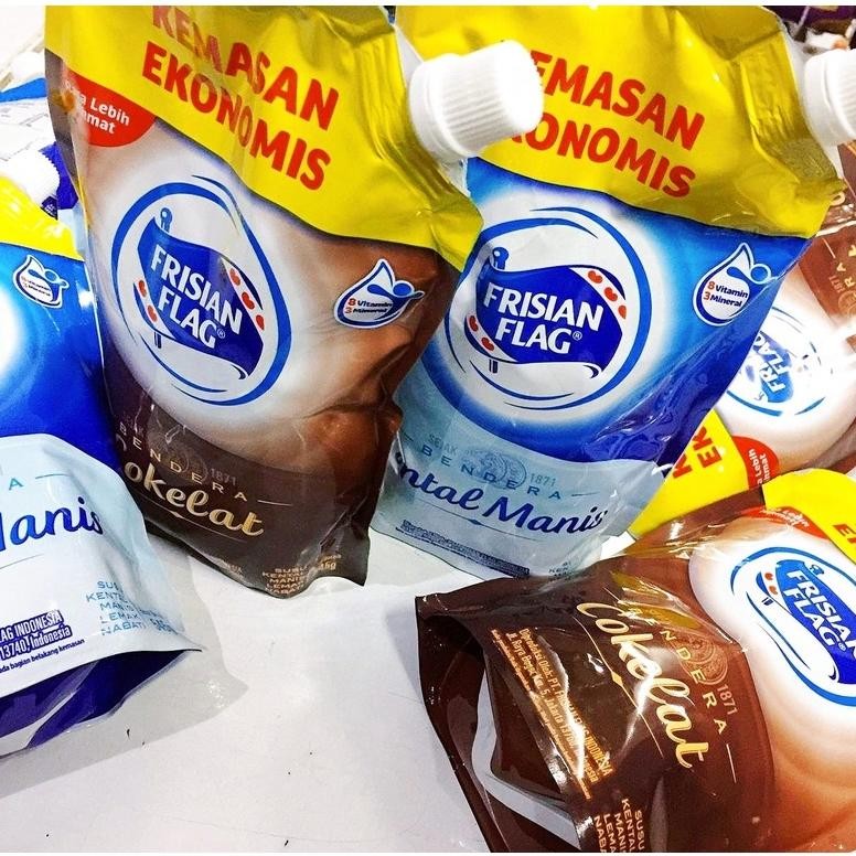 

Susu Kental Manis Bendera Frisian Flag Standing Pouch - Putih/ Cokelat Nugi