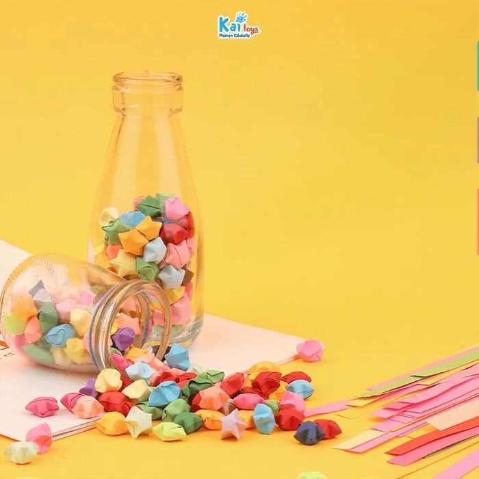 

Kbs Paper Quilling 540 Lembar / Kertas Origami Bintang Warna Warni / Kertas Strip Quilling Paper Lucky Star