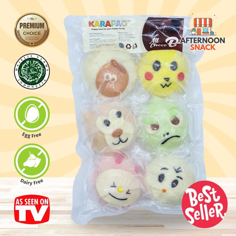 

KARAPAO Paket ALL CHOCO Bakpao Karakter Coklat Frozen Karakter Manis Cemilan Jajanan Hits Kekinian Nugi