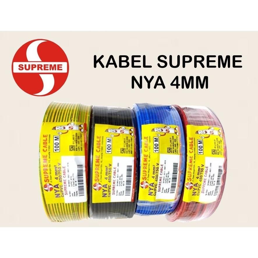 KABEL KAWAT TUNGGAL NYA 4MM 4 MM 1X4 MM SUPREME 30 METER