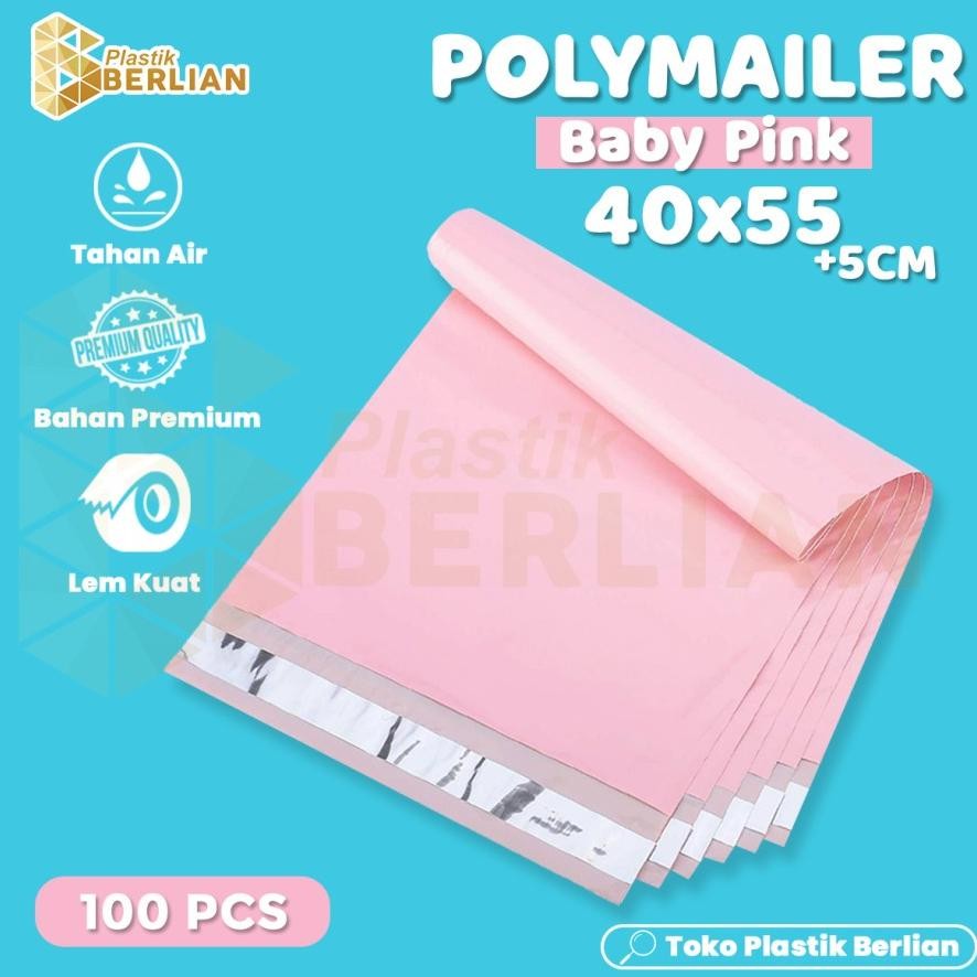 

Plastik Amplop Packaging Polymailer Polybag 40x55 isi 100 Baby Pink Nugi