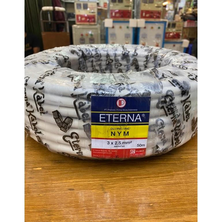 Kabel Listrik ETERNA NYM 3x2.5 3x2,5 Kawat 50 meter SNI LMK