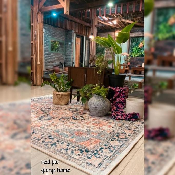 Karpet lantai anti slip, karpet import dekorasi, karpet bohe jumbo