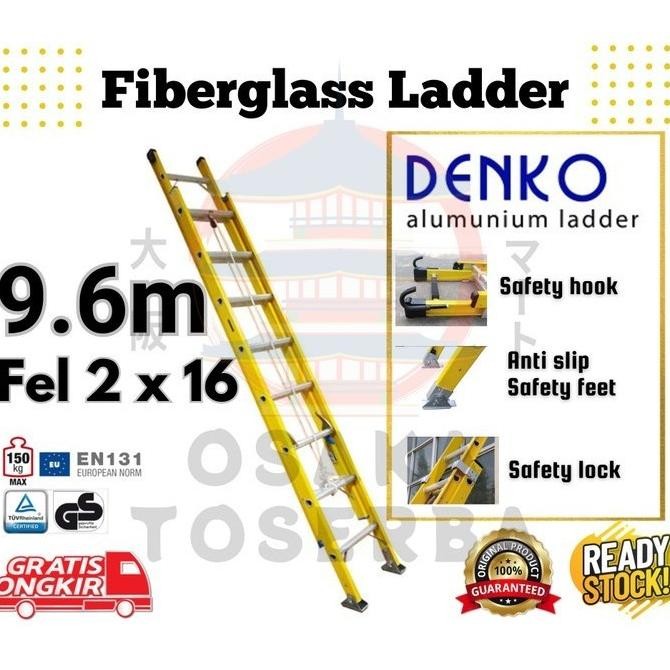 Terlaris Tangga Pln 9.6 Meter Sliding Tangga Fiberglass 9.6 Meter Denko - Fel2X16