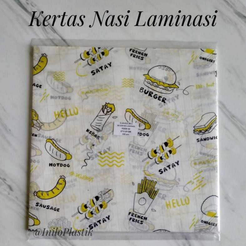 

Kertas Nasi Laminasi 27 x 27 cm Motif Printing Anti Lengket Nugi