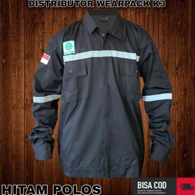 wearpack safety atasan warna hitam full