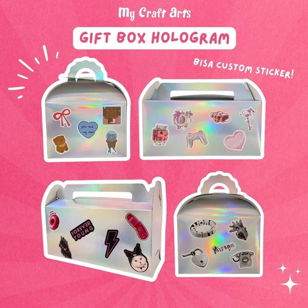 

Gift Box Hologram - Kotak Hadiah Sticker Retro Vintage Kekinian - My Craft Arts Nugi