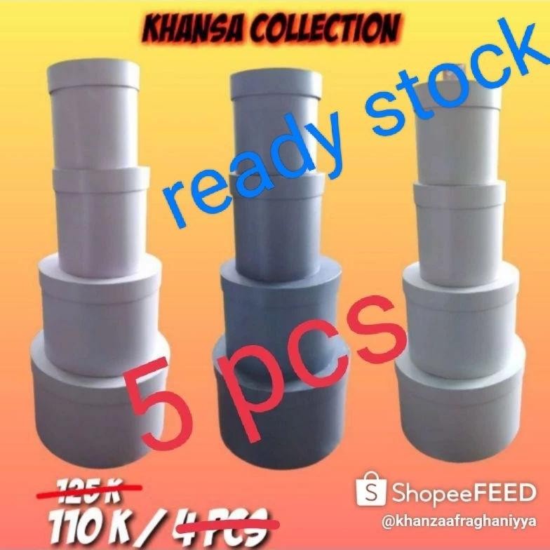 

[NEW] 1 SET 5 PCS bloom box/roumd box Diameter 25, 20, 15, 12,3 dan 9 Nugi