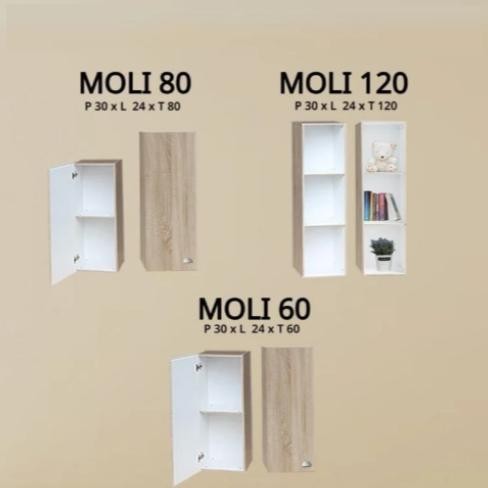 Terlaris Lemari Gantung | Ambalan Gantung Kayu Pajangan/ Rak Buku / Rak Serba Guna - Moli