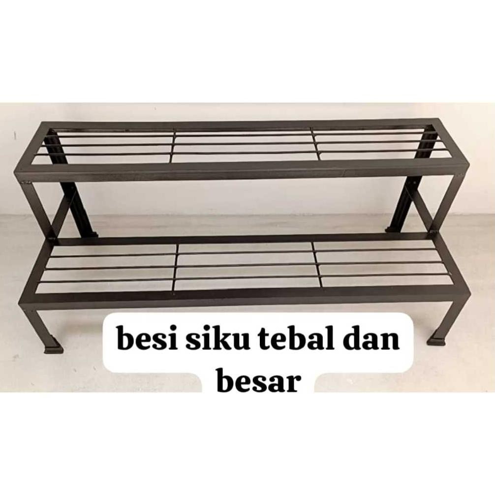 Terlaris Besi Siku Tebal Dan Kuat/Rak Bunga 2 Tingkat/Tangga 2 Tingkat/Rak Pot Tanaman/Rak Bunga Bes